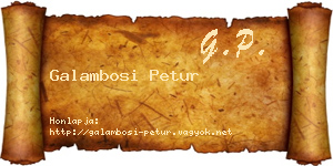 Galambosi Petur névjegykártya